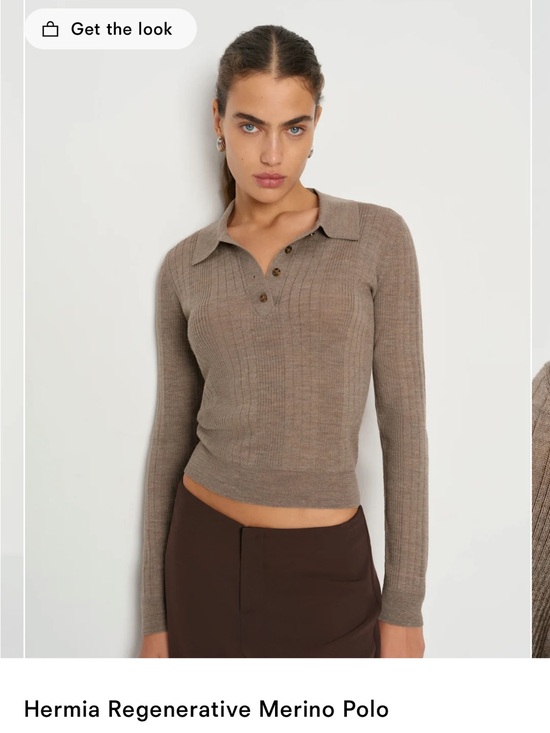 Reformation Tops - Reformation Hermia Polo in Oatmeal